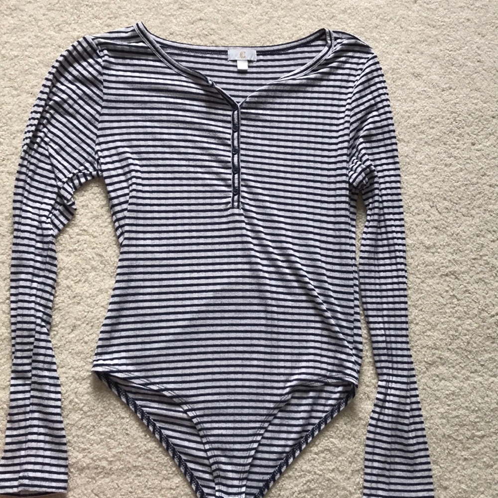 Charming Charlie’s medium striped bodysuit
